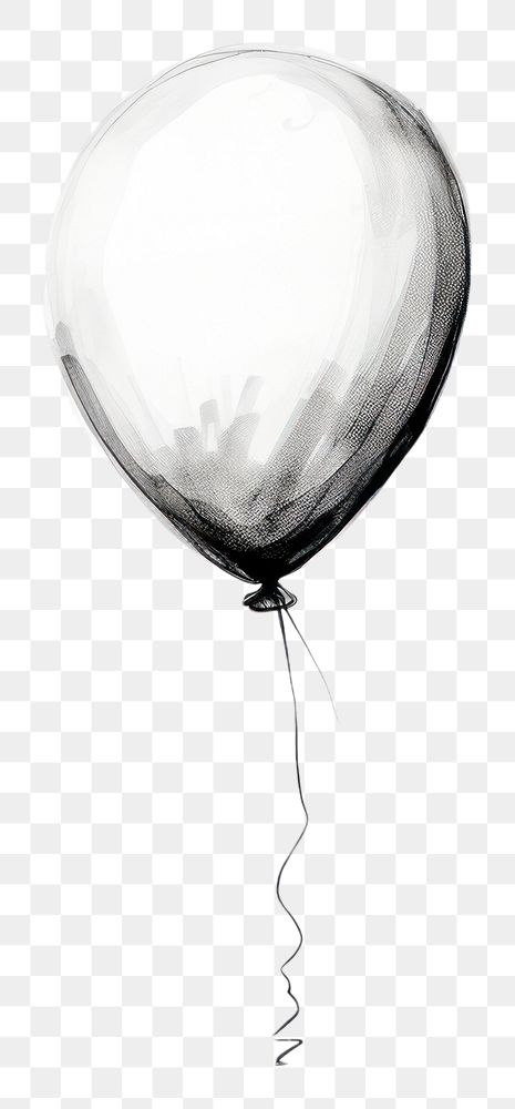 PNG Balloon balloon drawing white. AI generated Image by rawpixel.
