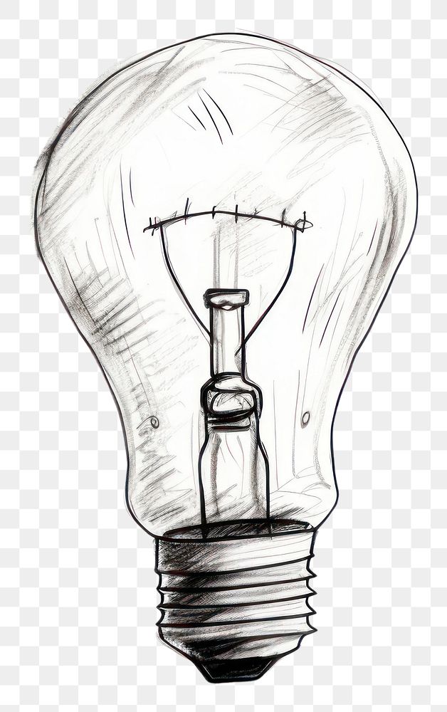 PNG Light bulb lightbulb drawing sketch. AI generated Image by rawpixel.