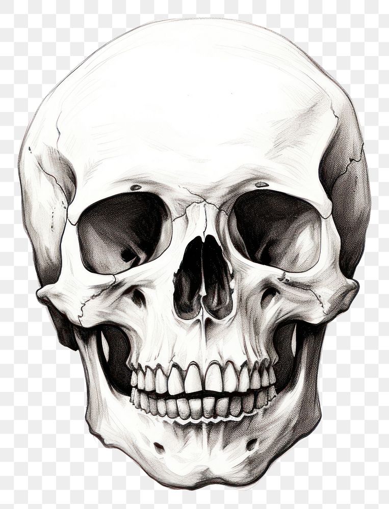 PNG Skull drawing sketch art. AI generated Image by rawpixel.