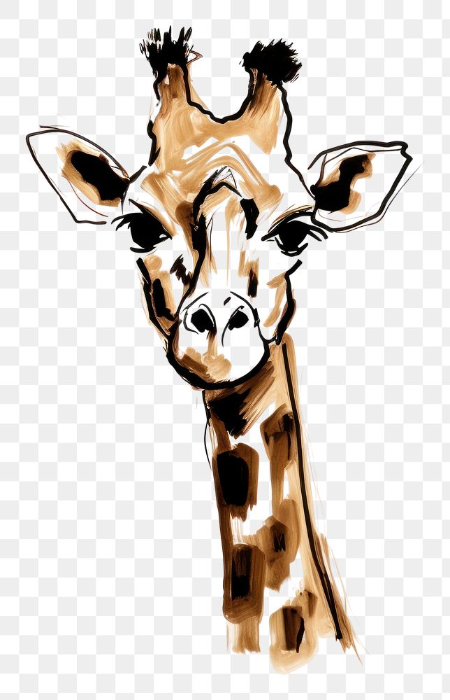 PNG Rabbit wildlife giraffe drawing. AI generated Image by rawpixel.