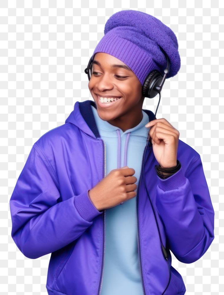 PNG Teenager listening jacket adult. AI generated Image by rawpixel.
