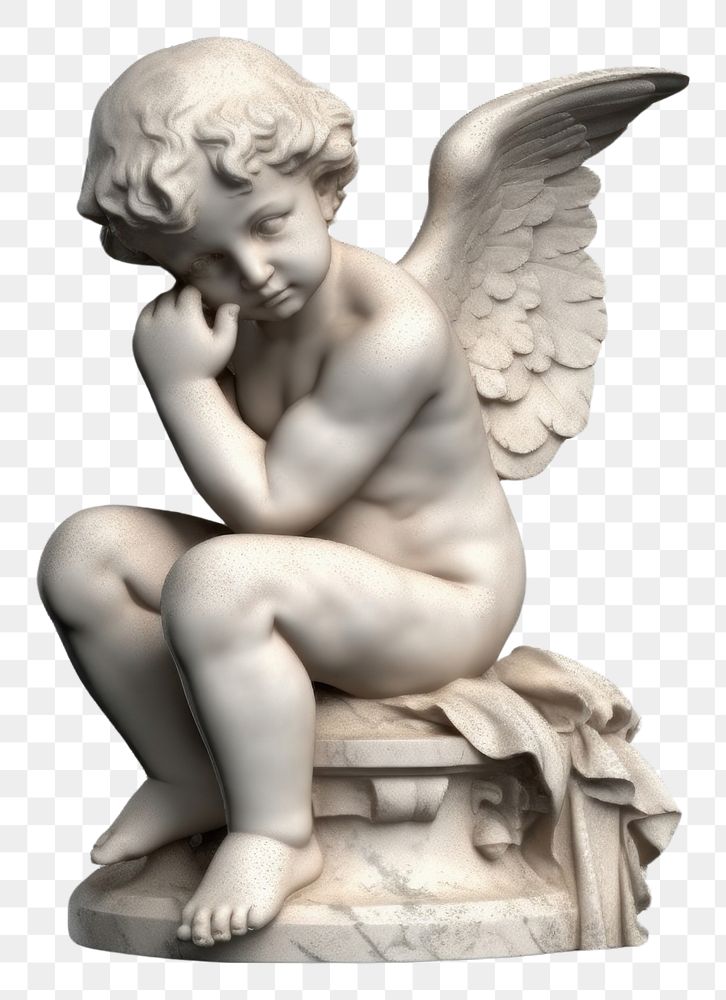 PNG Cherub statue angel representation. AI generated Image by rawpixel.