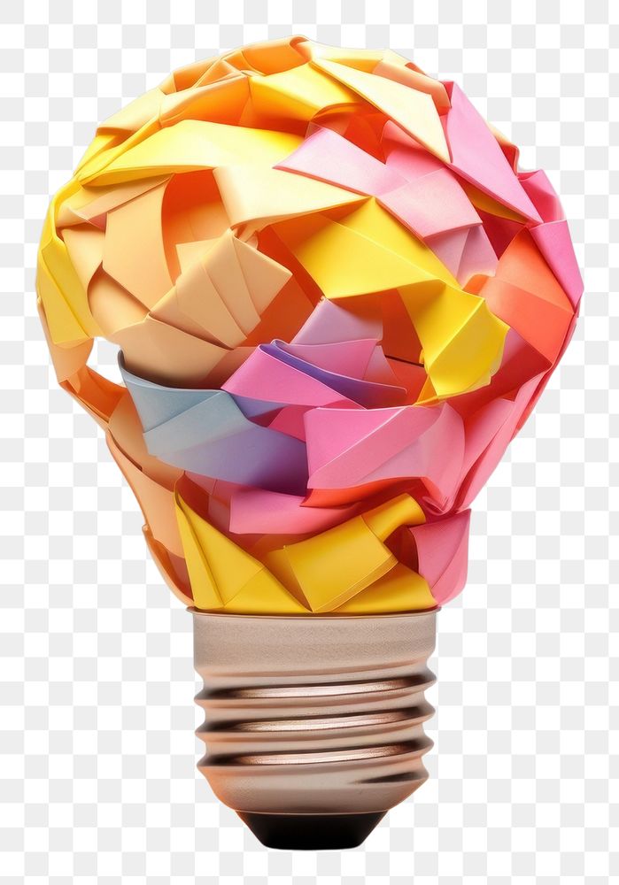 PNG Light bulb lightbulb art origami. AI generated Image by rawpixel.