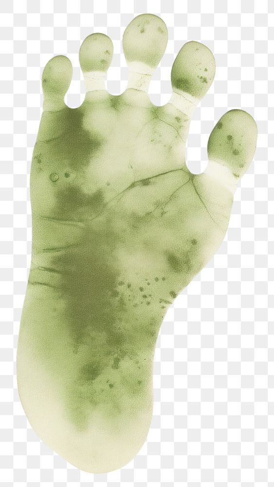 PNG  A Footprint human silhouette footprint green barefoot. AI generated Image by rawpixel.