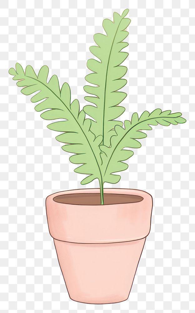 PNG Potted plant cartoon leaf line. AI generated Image by rawpixel.