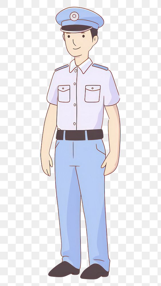 PNG Police officer cartoon line protection. AI generated Image by rawpixel.