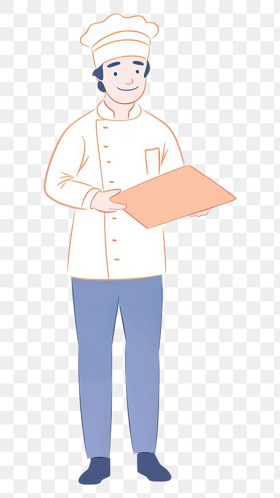 PNG Chef holding plate of sushi cartoon drawing sketch. AI generated Image by rawpixel.