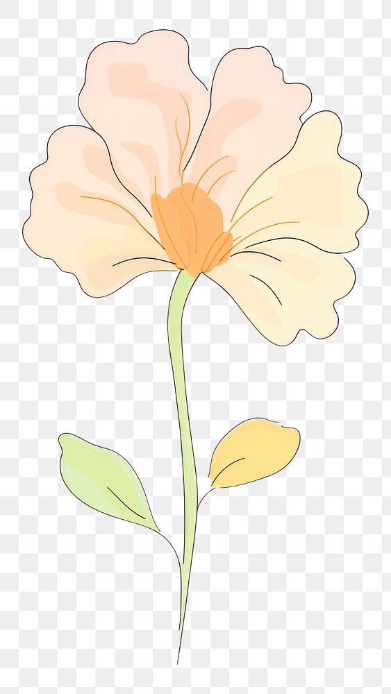 PNG Flower cartoon petal plant. AI generated Image by rawpixel.