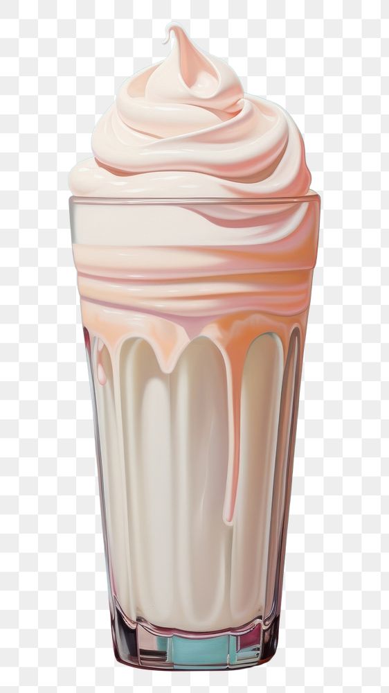 PNG Glass of milkshake dessert cream food. AI generated Image by rawpixel.