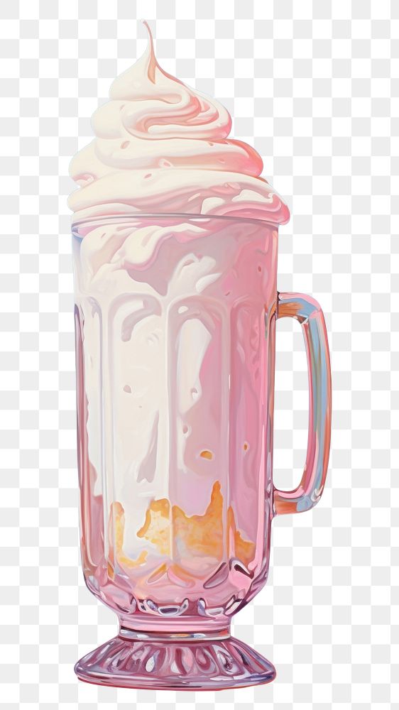 PNG Glass of milkshake dessert food refreshment. AI generated Image by rawpixel.