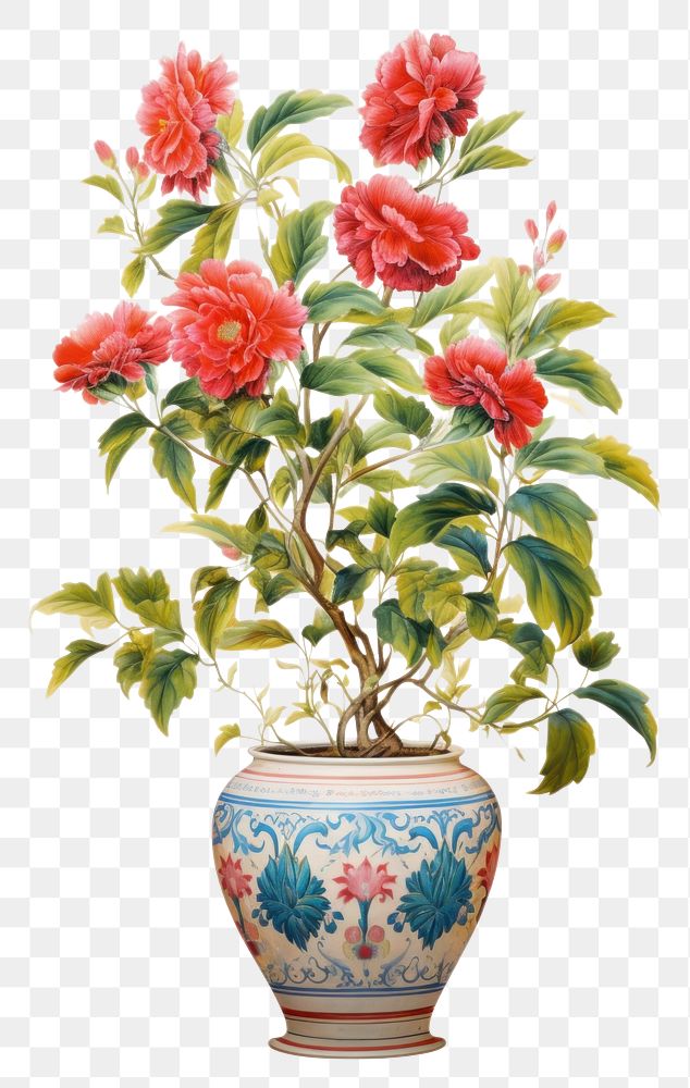 PNG  Flower in a pot plant rose vase