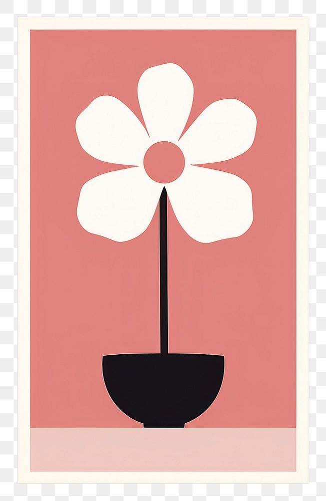 PNG Pink postcard with flower plant petal art. AI generated Image by rawpixel.