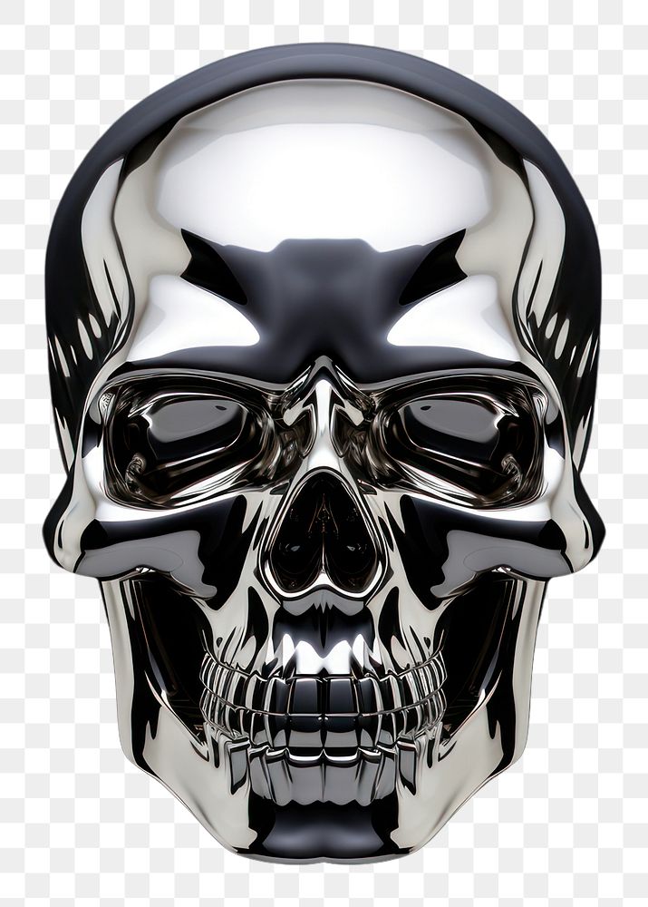 PNG Human skull silver darkness jewelry. 