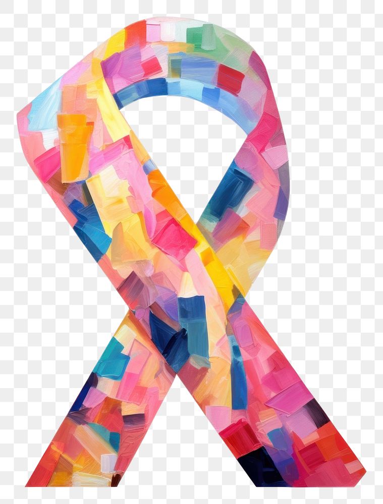PNG  Cancer ribbon collage symbol shape. AI generated Image by rawpixel.