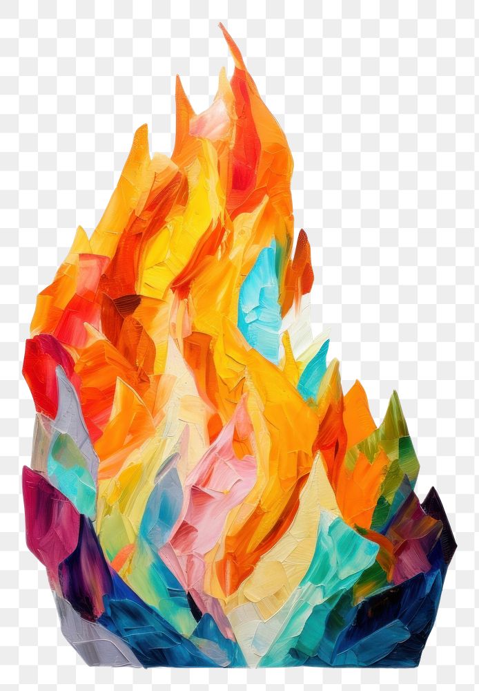 PNG  Flame bonfire art white background. AI generated Image by rawpixel.