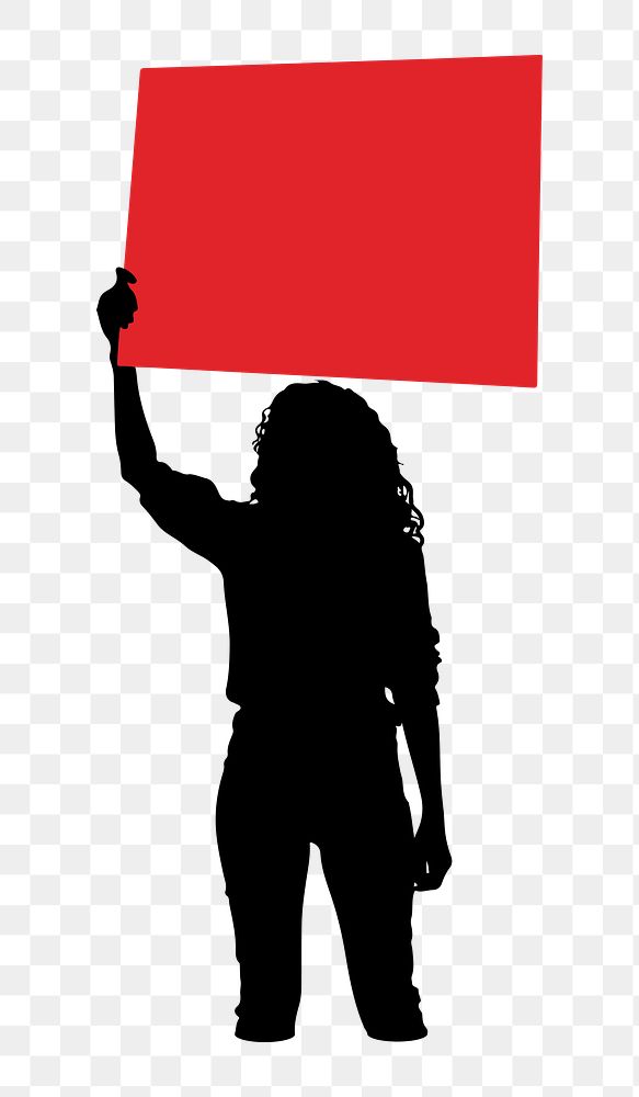 PNG  Protesting woman adult sign white background.