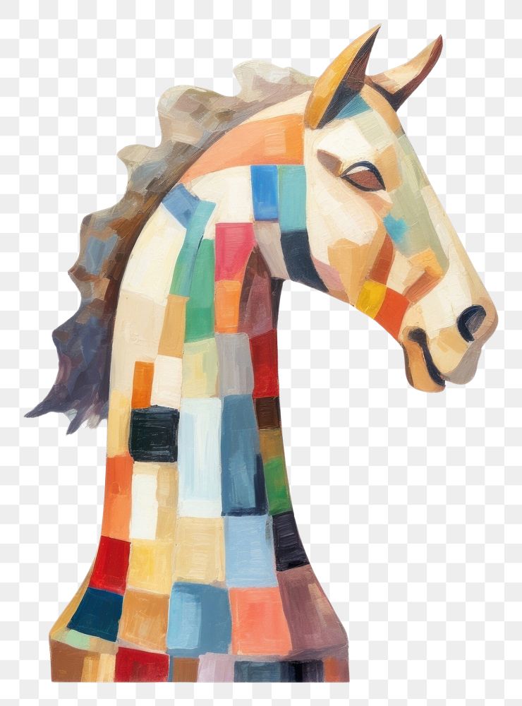 PNG  Chess piece painting horse mammal. AI generated Image by rawpixel.