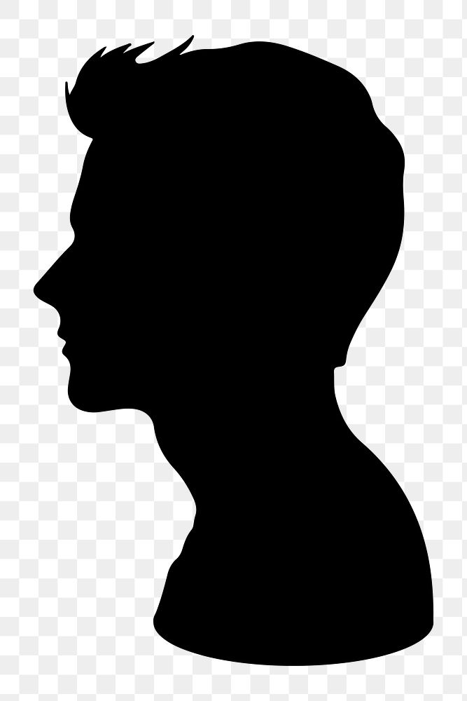 PNG  Human head silhouette adult white background.