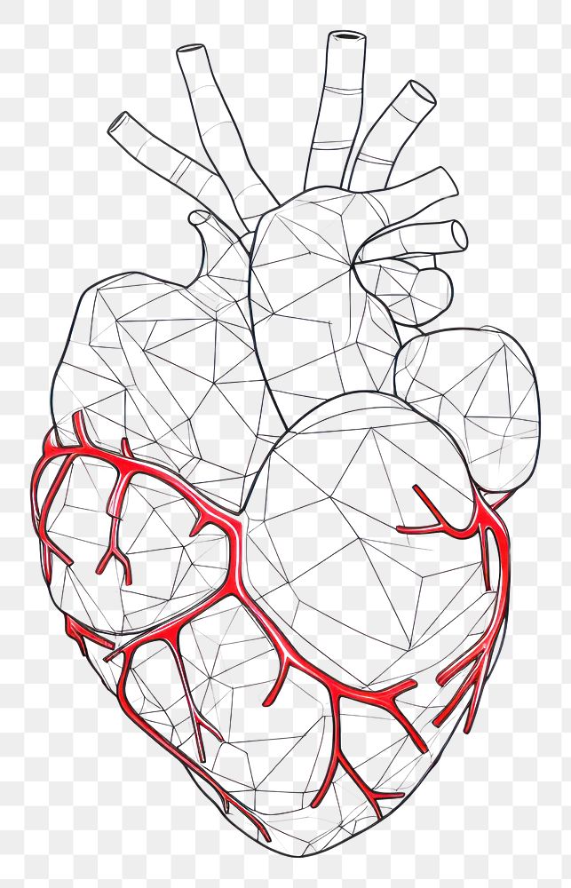PNG  Heart sketch drawing line. AI generated Image by rawpixel.
