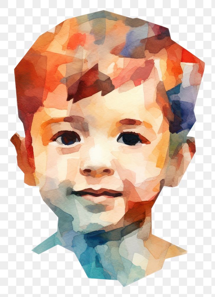 PNG Kid icon portrait painting baby. AI generated Image by rawpixel.