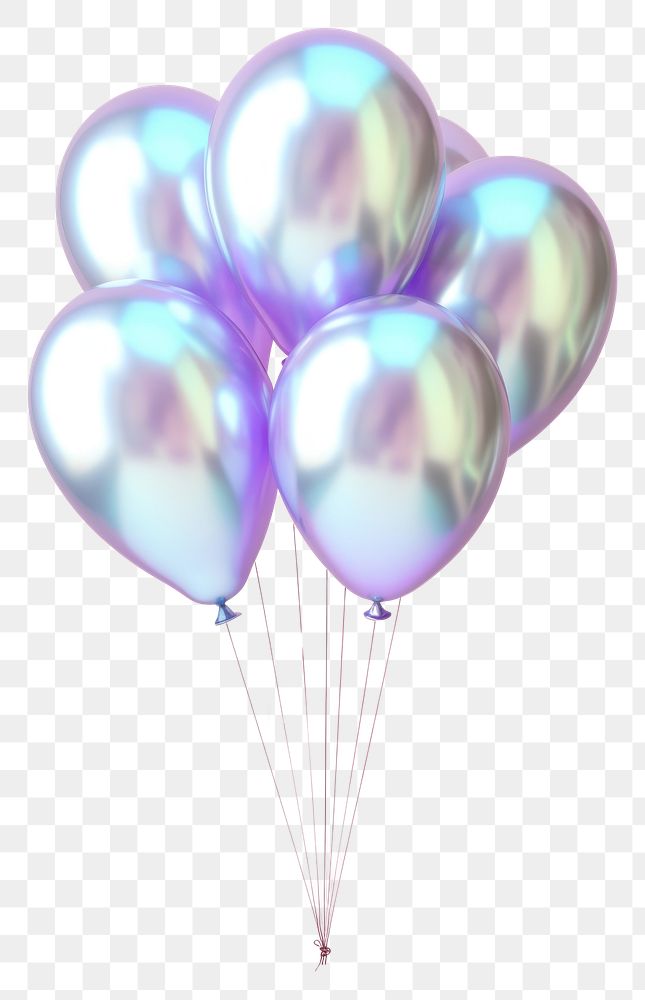 PNG Pastel hologram foil balloons anniversary celebration decoration. AI generated Image by rawpixel.