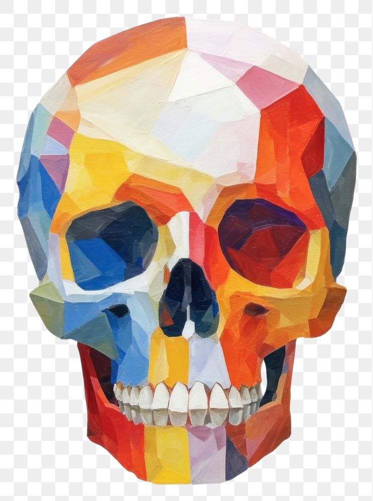 PNG  Skull painting shape art. AI generated Image by rawpixel.