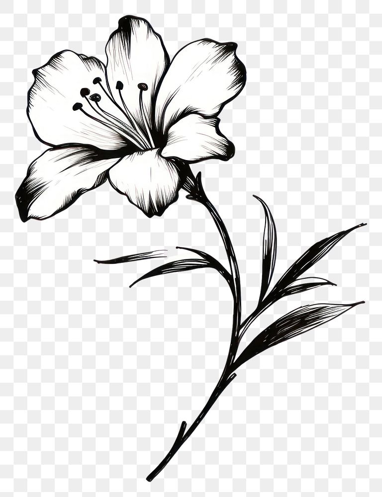 PNG  Flower drawing sketch plant. AI generated Image by rawpixel.