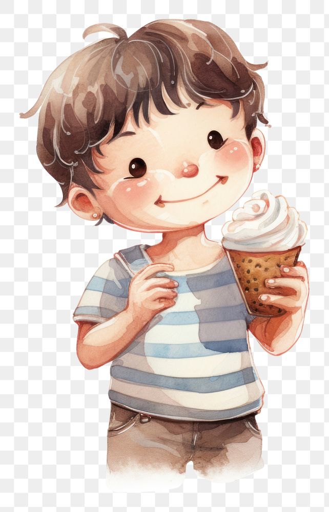 PNG  Eating ice cream dessert child food. AI generated Image by rawpixel.