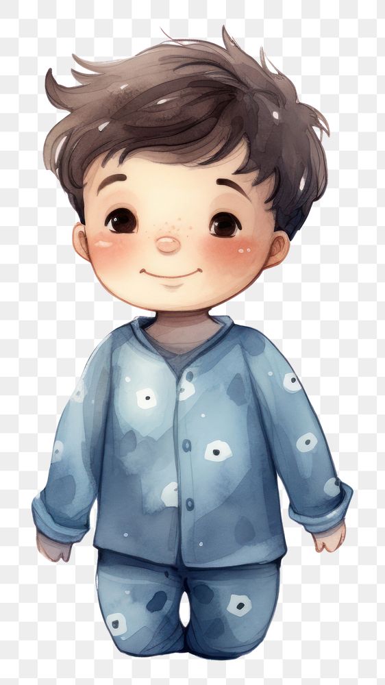 PNG  Boy in pajamas representation cute toy. AI generated Image by rawpixel.