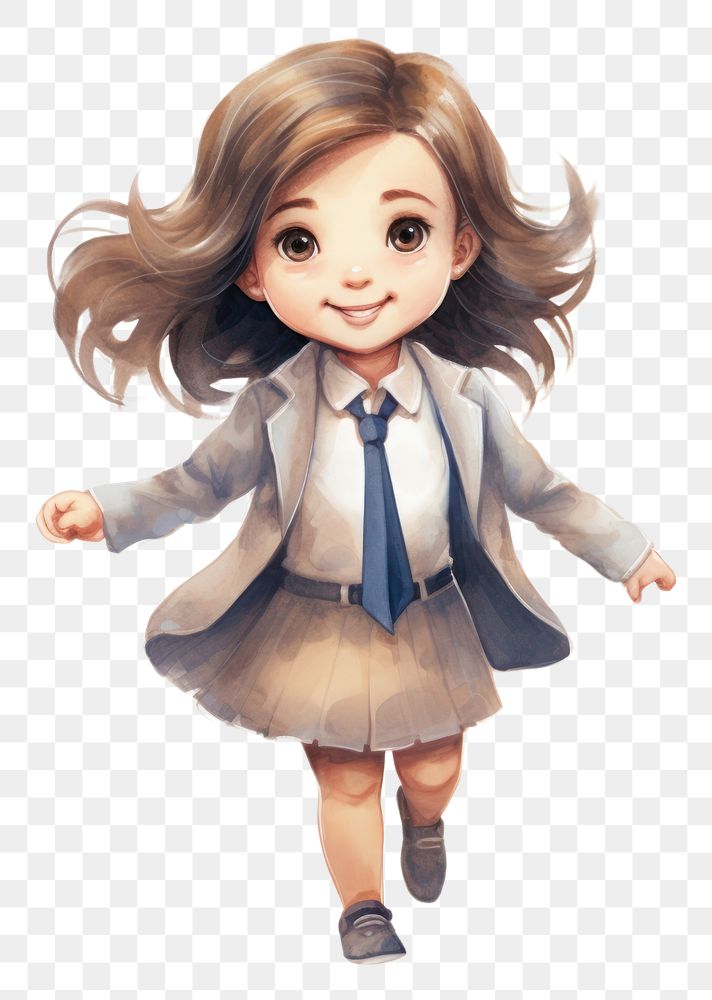 PNG  Girl in business suite representation cute toy. AI generated Image by rawpixel.