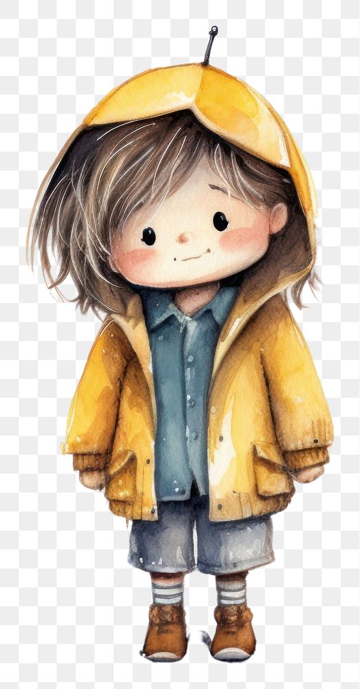 PNG  Crying in the rain raincoat child cute. AI generated Image by rawpixel.