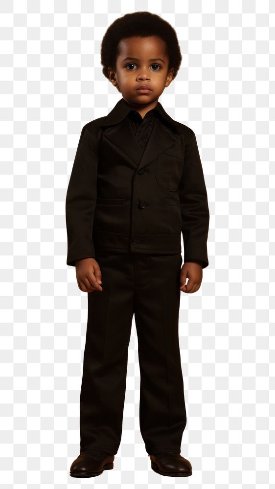 PNG Little black kid portrait standing tuxedo. AI generated Image by rawpixel.