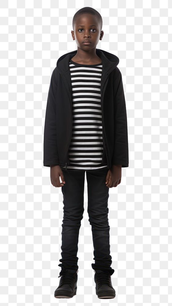 PNG Little black kid overcoat standing sleeve. AI generated Image by rawpixel.