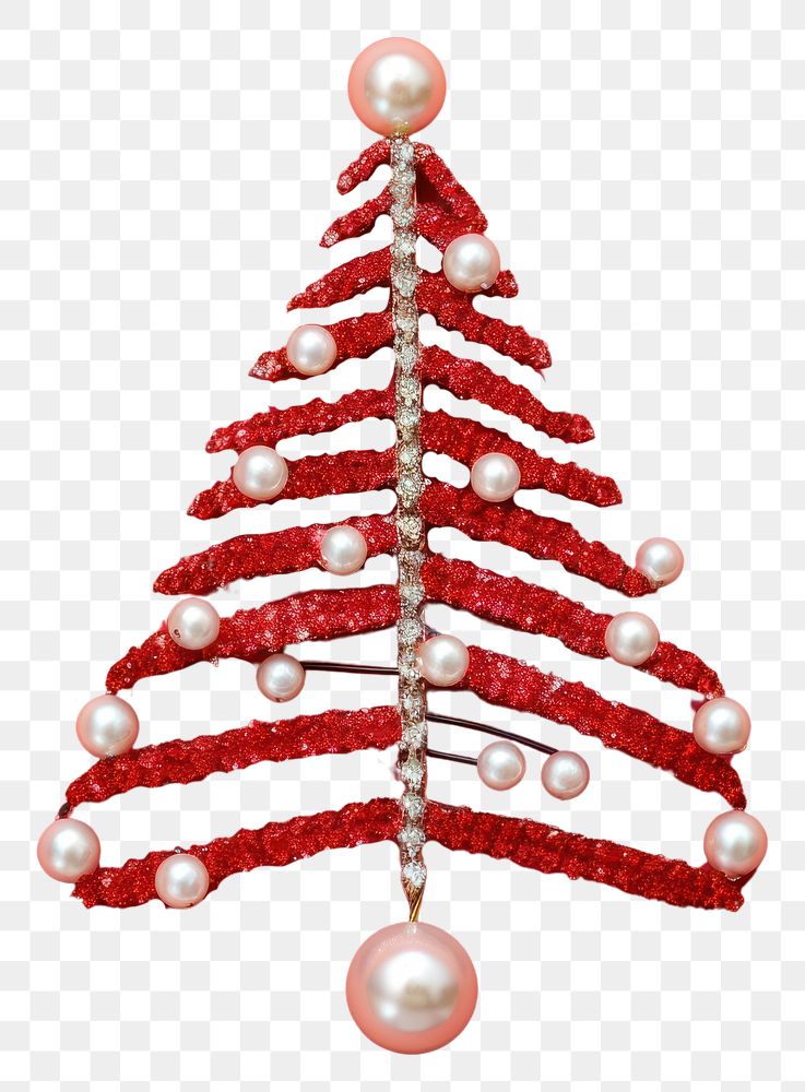 PNG Christmas tree shape bead red. AI generated Image by rawpixel.