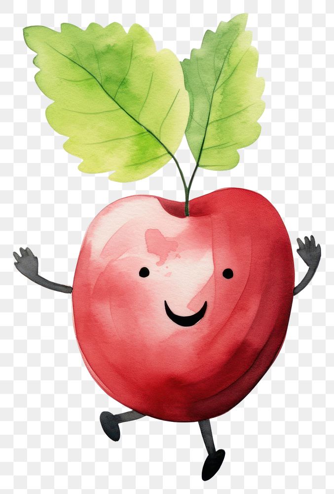 PNG  Happy dancing beetroot apple fruit plant. AI generated Image by rawpixel.