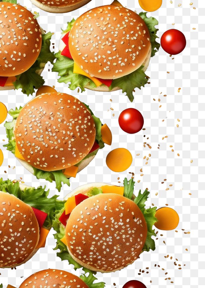 PNG  Burgers sesame food hamburger. AI generated Image by rawpixel.