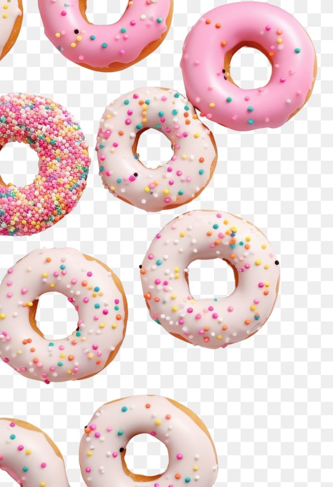 PNG  Donuts sprinkles dessert food. AI generated Image by rawpixel.