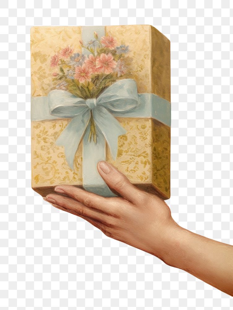 PNG Holding paper gift hand. AI generated Image by rawpixel.