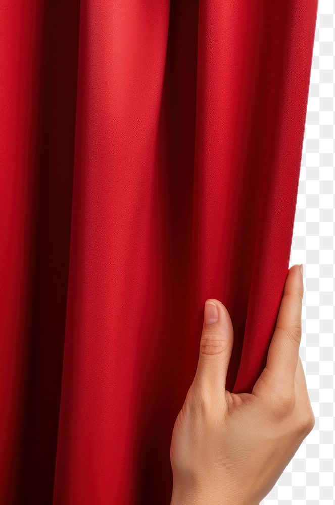 PNG  Opening the red curtain hand finger elegance. AI generated Image by rawpixel.