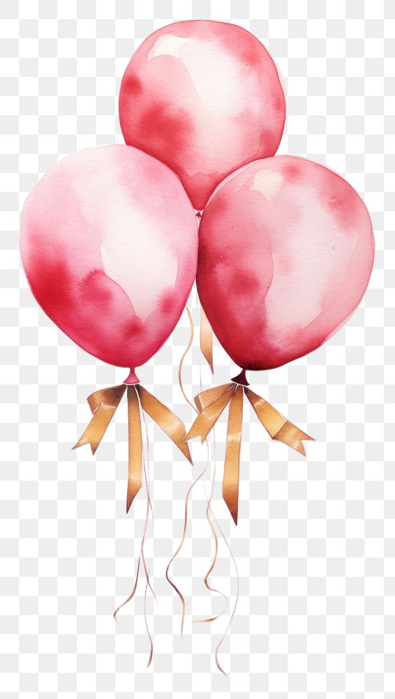 PNG Pink balloons ribbon pink anniversary. AI generated Image by rawpixel.