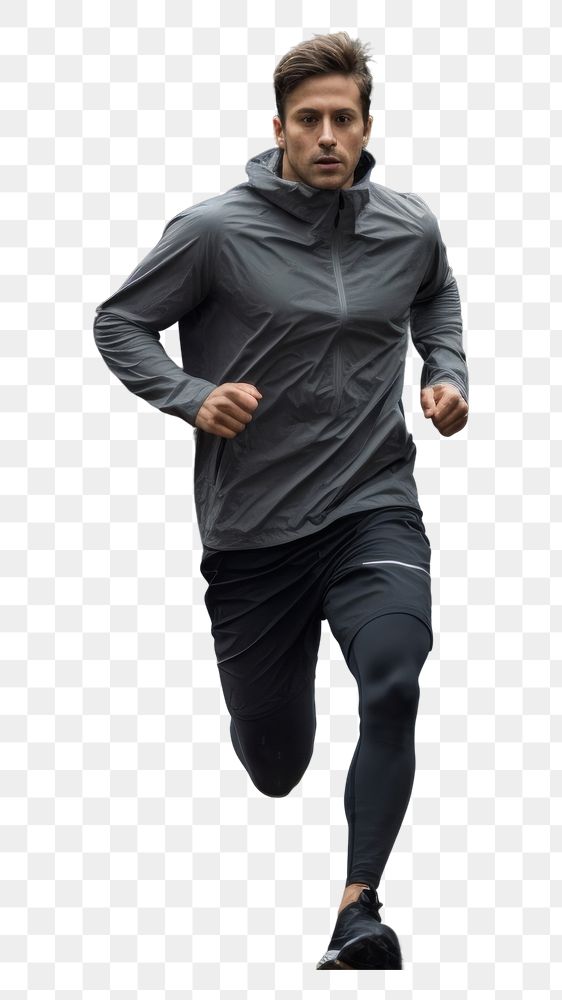 PNG  Man running in sports outfit jogging adult determination. AI generated Image by rawpixel.
