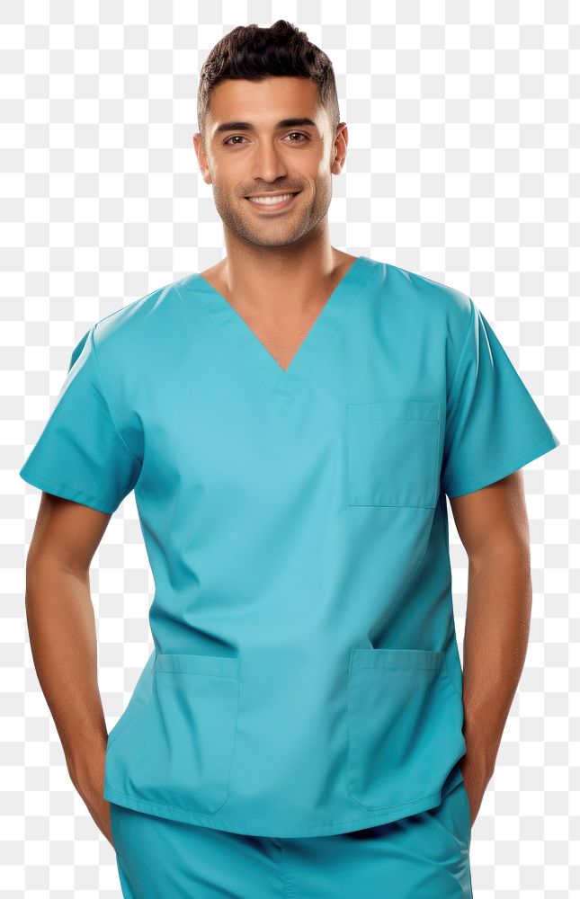 PNG Brazilian male nurse portrait t-shirt adult. AI generated Image by rawpixel.