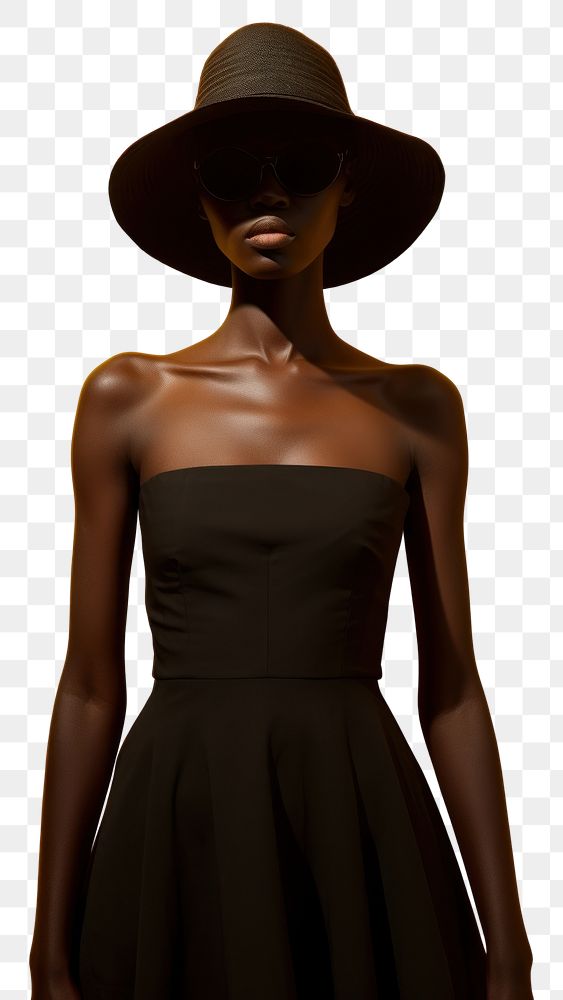 PNG Black female dress fashion yellow. AI generated Image by rawpixel.