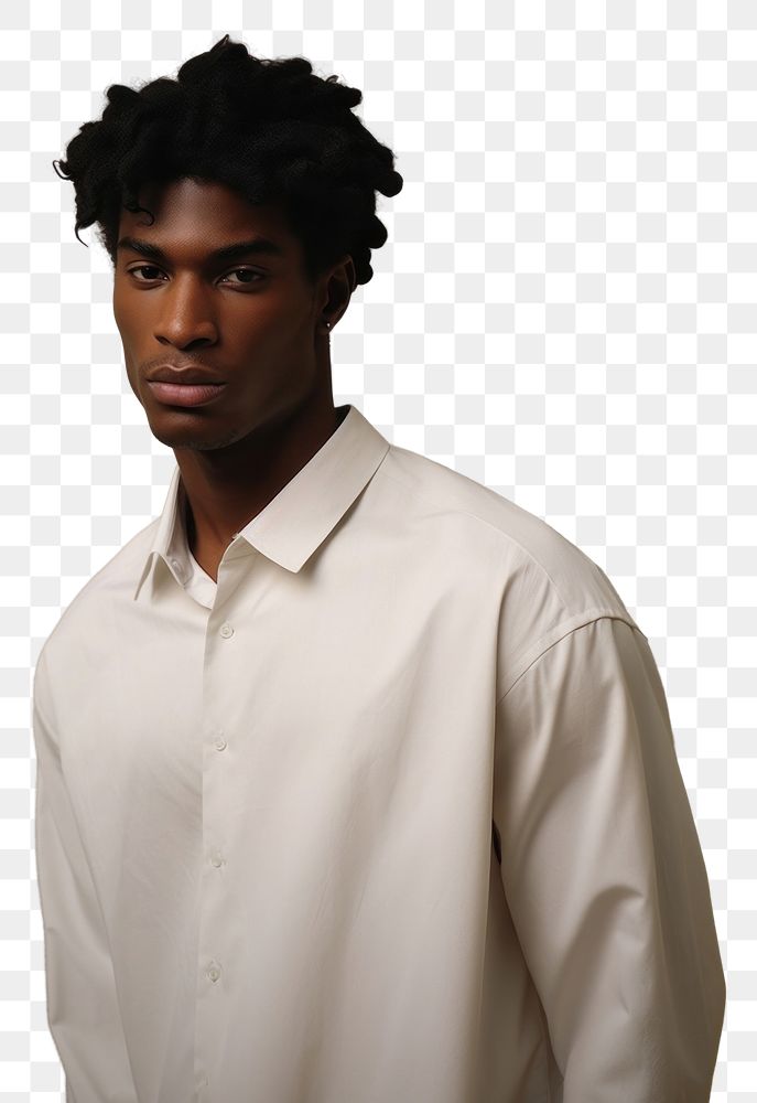 PNG Black male shirt portrait adult. AI generated Image by rawpixel.