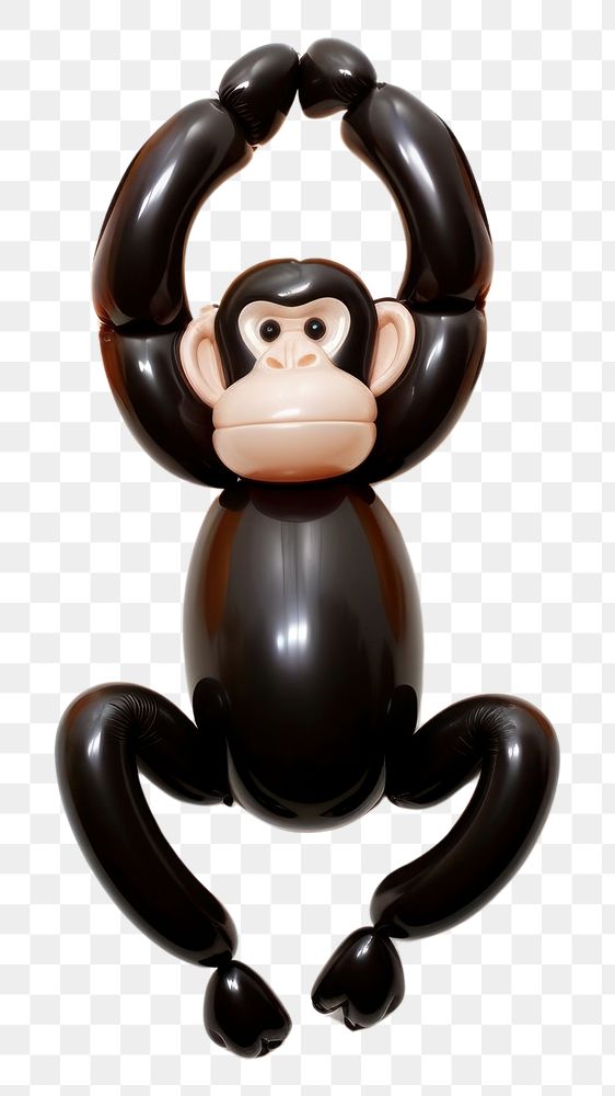 PNG  A balloon twisting in the shape of a monkey toy representation figurine. AI generated Image by rawpixel.