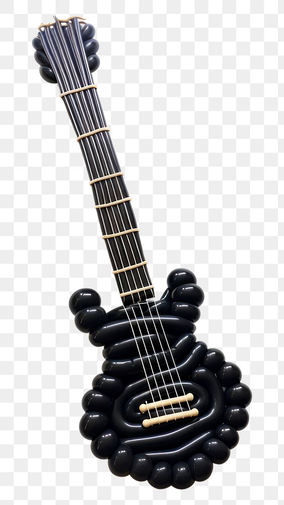 PNG A balloon twisting in the shape of a guitar white background string music. 