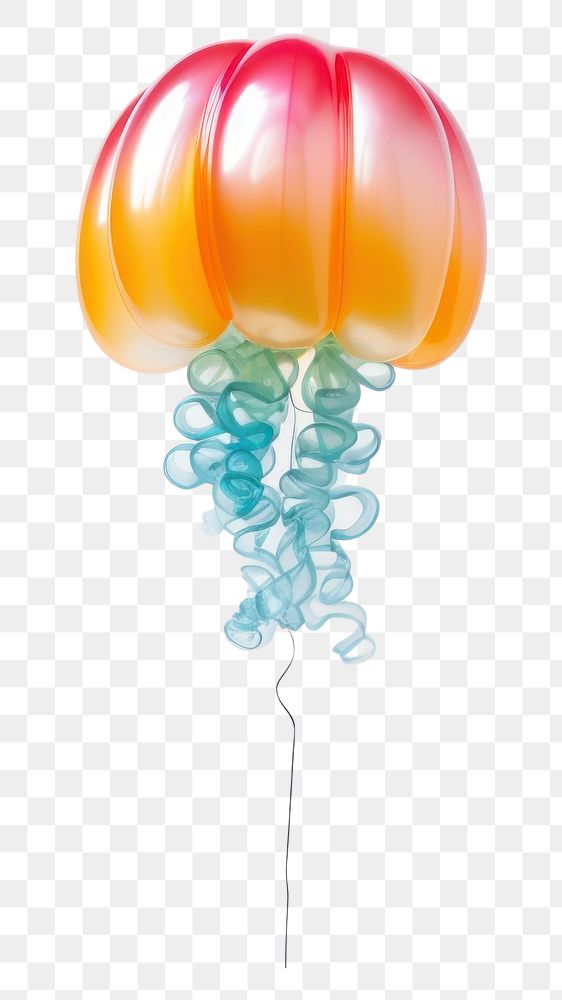 PNG  A balloon twisting in the shape of a jellyfish celebration decoration fragility. AI generated Image by rawpixel.
