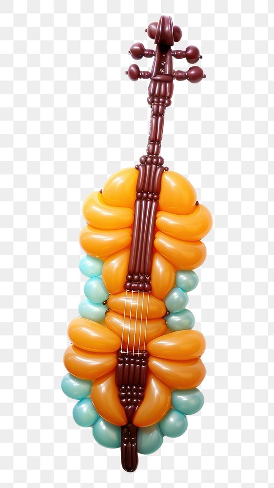 PNG  A balloon twisting in the shape of a cello jewelry white background accessories. AI generated Image by rawpixel.