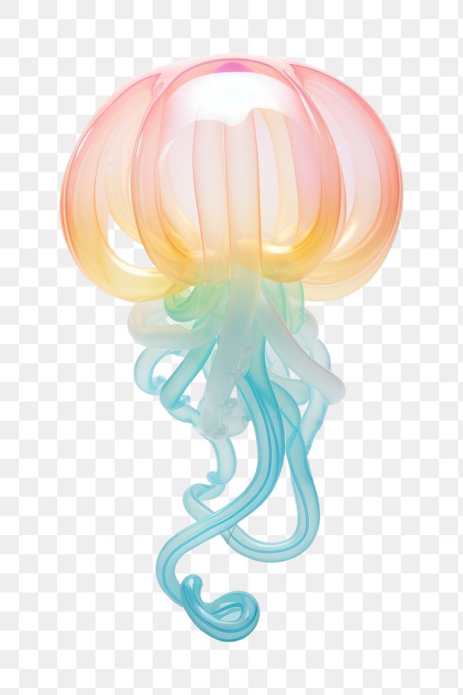 PNG  A balloon twisting in the shape of a jellyfish lamp translucent transparent. AI generated Image by rawpixel.