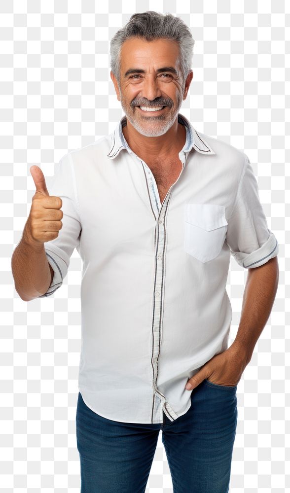 PNG Mexican man showing thumb up clothing finger adult. AI generated Image by rawpixel.